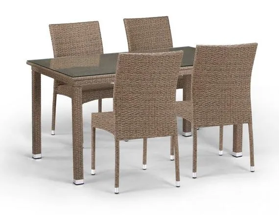 Комплект плетеной мебели T256B/Y380B-W56 Light Brown 4Pcs