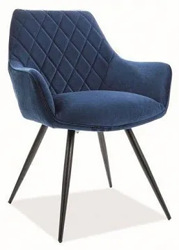Стул Signal LINEA Velvet Bluvel 86 (темно-синий/черный мат)