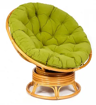 Кресло-качалка ",PAPASAN", w 23/01 B / с подушкой / Honey (мед), флок Олива, 23