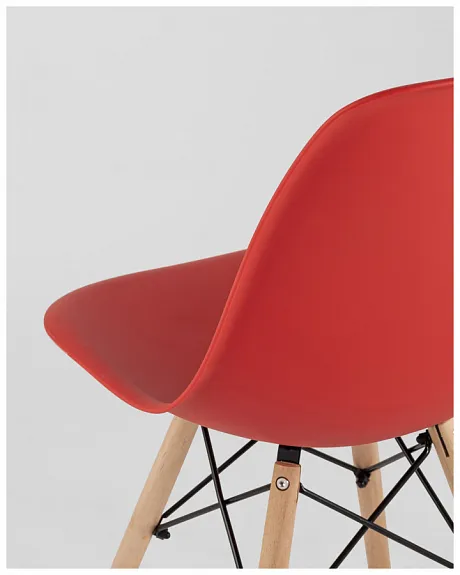 Стул Eames Style DSW красный (разборный каркас) фото 10