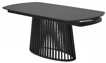 Стол DESIO 180 PURE BLACK SOLID CERAMIC Черный мрамор матовый, керамика/Черный каркас, ®DISAUR