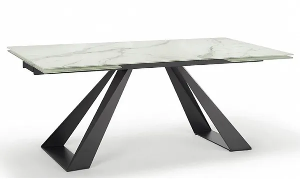 Стол FONDI 180 MARBLES KL-99 Белый мрамор матовый, итальянская керамика/ черный каркас, ®DISAUR фото 2