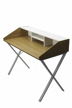 Компьютерный стол ORLA H475 Дуб натуральный / белый каркас M-city