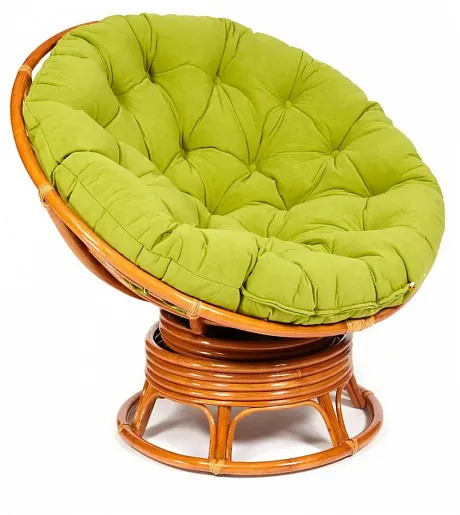 Кресло-качалка ",PAPASAN", w 23/01 B / с подушкой / Cognac (коньяк), флок Олива, 23