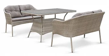Комплект плетеной мебели с диванами T198C/S54C-W85 Latte