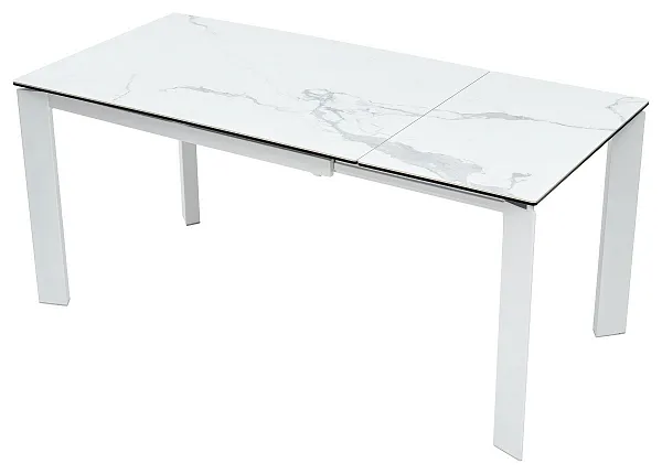 Стол CORNER 120 MATTE STATUARIO Белый мрамор матовый керамика, стекло/ белый каркас, ®DISAUR фото 3