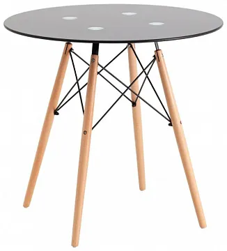 Стол круглый EAMES DSW NEW D=80 стеклянный черный