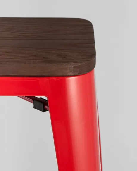Стул барный TOLIX WOOD красный глянцевый фото 4