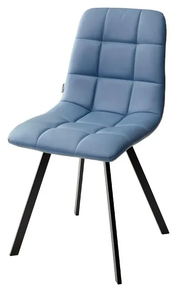 Стул CHILLI SQUARE HK017-17 глубокий голубой, PU/ черный каркас