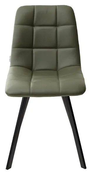 Стул CHILLI SQUARE HK017-22 серо-эвкалиптовый, PU/ черный каркас фото 2