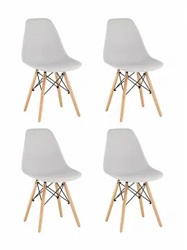 Стул Eames Style DSW светло-серый x4 (разборный каркас)