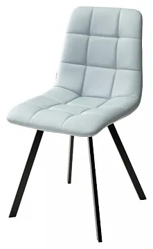 Стул CHILLI SQUARE HK017-35 серо-голубой, PU/ черный каркас
