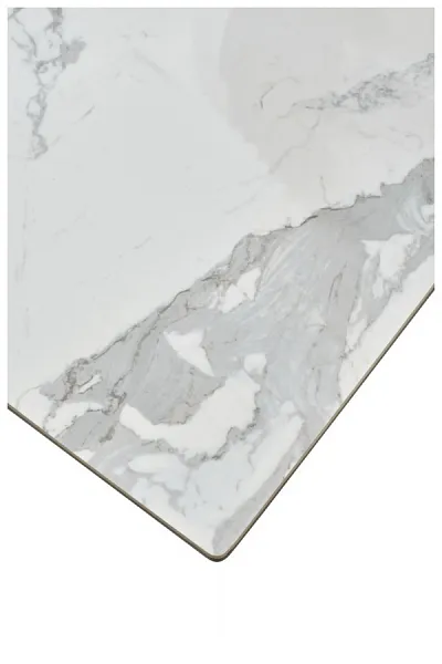 Стол CREMONA 140 HIGH GLOSS STATUARIO Белый мрамор глянцевый, керамика/ белый каркас, ®DISAUR фото 6