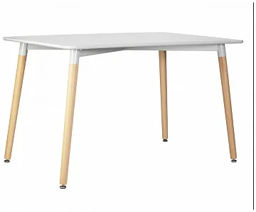 Стол обеденный DOBRIN SERRA WIDE (ножки светлый бук, столешница светло-серая)