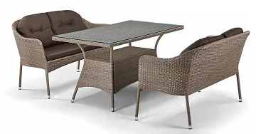 Комплект плетеной мебели T198B/S54B-W56 Light brown