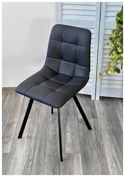 Стул CHILLI-Q SQUARE Oracul 998 Черный, экокожа PU / черный каркас, фото 4
