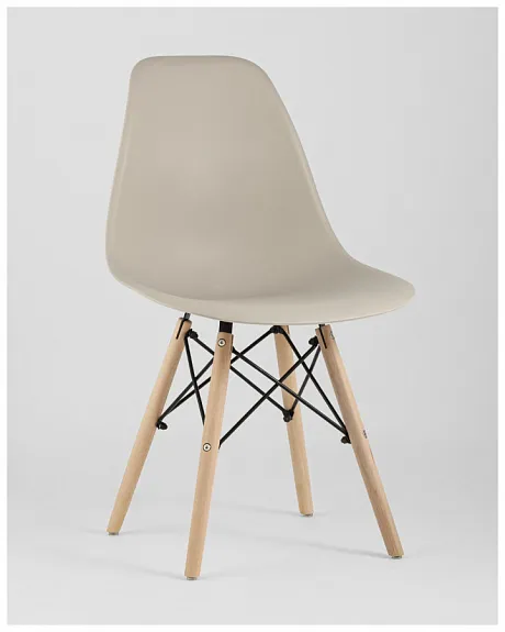 Стул Eames Style DSW бежевый (разборный каркас) фото 3
