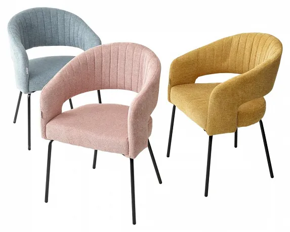 Стул SNUG WZ2042-05 горчичный фактурный велюр / черный каркас фото 4