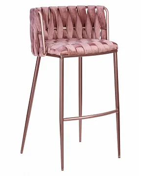 Стул барный  EMMA ROSE GOLD (розовый велюр (VF-10))