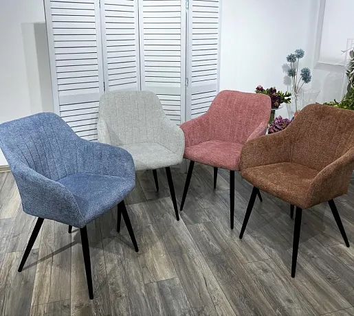 Стул BRANDY WZ2042-16 бледно-васильковый фактурный велюр/ черный каркас фото 4