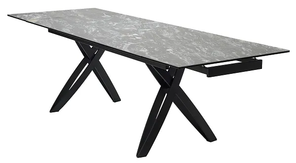 Стол PALERMO 180 TL-128 Испанская керамика черный контрастный мрамор / черный каркас, ®DISAUR фото 7