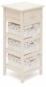 Тумба с 3-я корзинами и ящиком Secret De Maison FANTASIE 4 ( mod. 4327 ) paulownia, мдф, 34x30x79см, butter white (слоновая кость), ткань -розочки