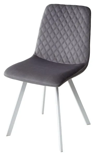 Стул DAIQUIRI BLUVEL-14 GREY / белый каркас, велюр