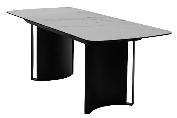 Стол RASMUS 160 TL-45 Белый мрамор, испанская керамика / черный каркас, ®DISAUR фото 4