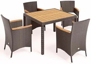 Комплект плетеной мебели AFM-440B 90x90 Brown (4+1)