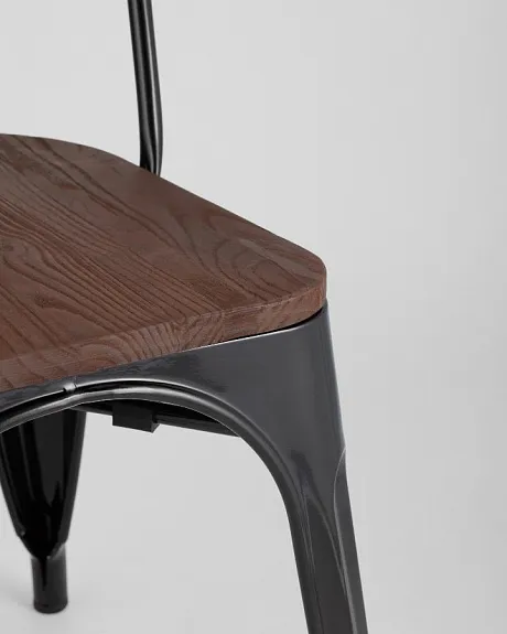 Стул TOLIX WOOD черный глянцевый фото 7