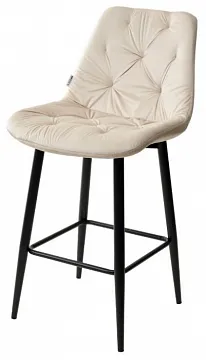 Полубарный стул YAM G062-03 светлый беж, велюр (H=65cm)