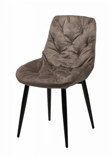 Стул VESTA PK6015-08 (VBP208) античный серо-бежевый, велюр / черный каркас