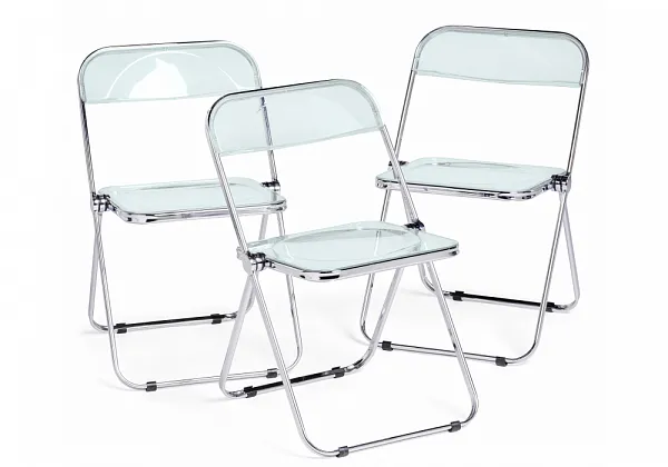 Пластиковый стул Fold складной clear gray-blue фото 11