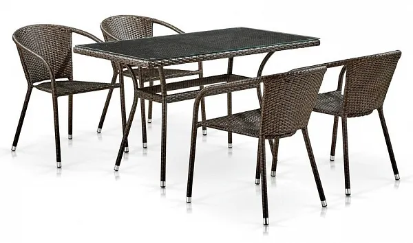 Комплект плетеной мебели T286B/Y137C-W53 Brown 4Pcs фото 2