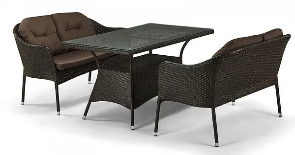 Комплект плетеной мебели T198A/S54A-W53 Brown