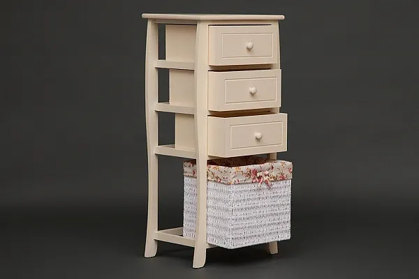 Тумба с корзиной и 3 ящиками Secret De Maison ARC 3 (mod. HX16-828 S ) paulownia, мдф, 86x40x30см, butter white (слоновая кость) фото 7
