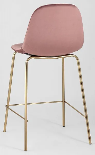Стул полубарный Валенсия велюр розовый золотые ножки фото 5