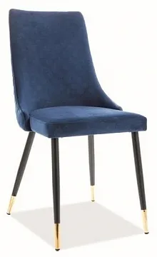 Стул Signal PIANO Velvet Bluvel 86 (темно-синий/черный/золотой)