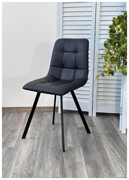 Стул CHILLI-Q SQUARE Oracul 998 Черный, экокожа PU / черный каркас, фото 5