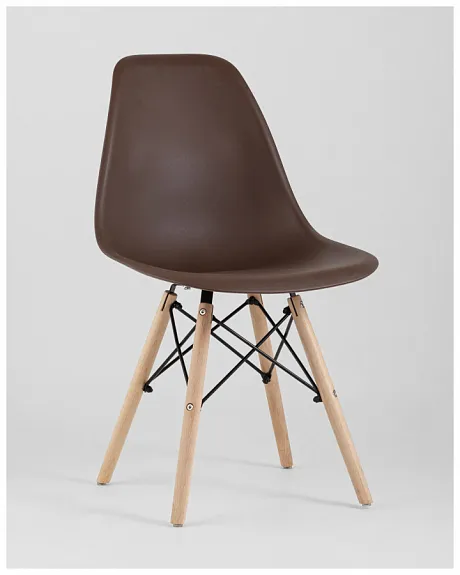 Стул Eames Style DSW коричневый (разборный каркас) фото 3