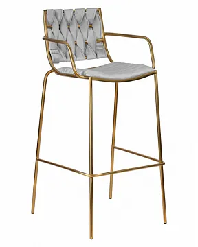 Стул барный  MILLER GOLD (светло-серый велюр (135-37))