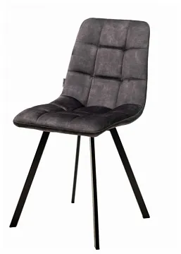 Стул CHILLI SQUARE VT5001-3 античный серый, велюр без "пальчиковый"/ черный каркас