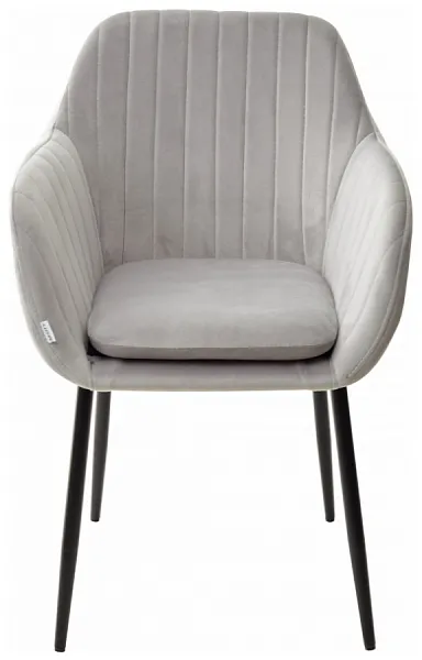 Стул ALABAMA BLUVEL-03 LIGHT GREY, велюр / черный каркас фото 3