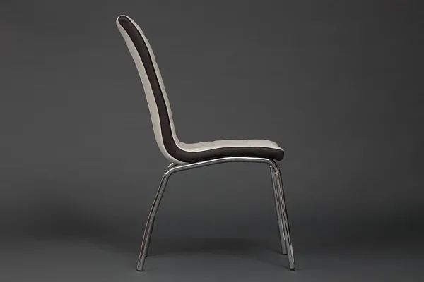 Стул ALESSI слоновая кость/темно-коричневый/хром фото 10