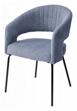 Стул SNUG WZ2042-16 бледно-васильковый, фактурный велюр / черный каркас, M-City