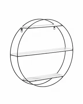 Полка Luna черная белый мрамор