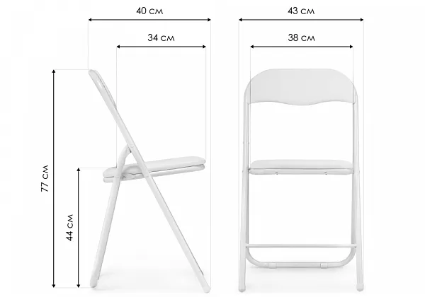 Стул на металлокаркасе Fold 1 складной white / chrome фото 2