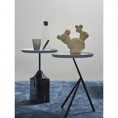 Столик приставной Sustainable Collection, D38 см, серо-голубой/черный фото 5