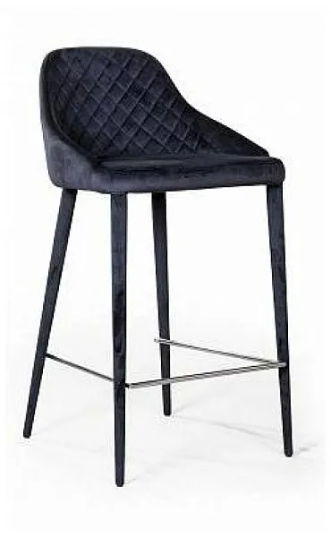 Стул полубарный Douglas, бархат чёрный