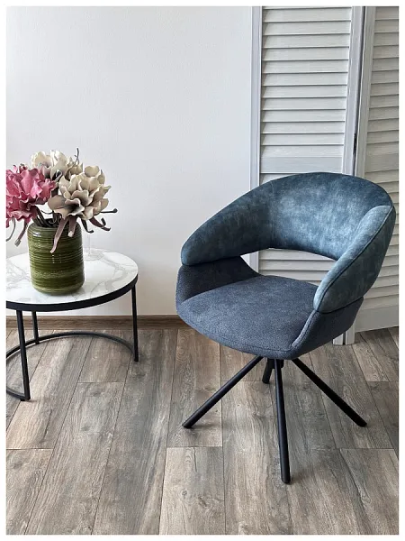 Стул EMBER 360 градусов поворот 7525-56 Синий, велюр/ ENJOY-315 Синий, ткань фото 4